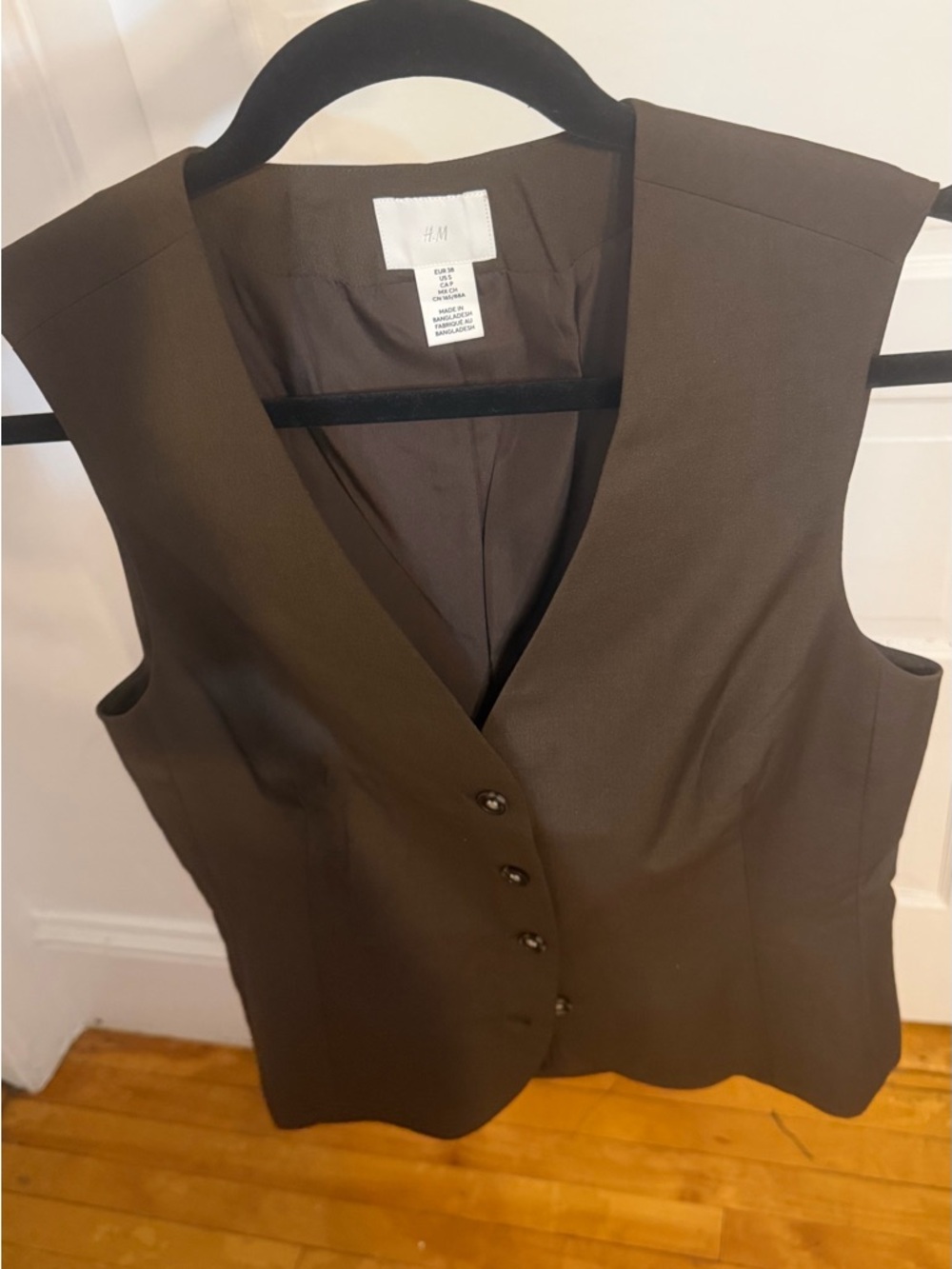 H&M Dark Brown Tailored Vest